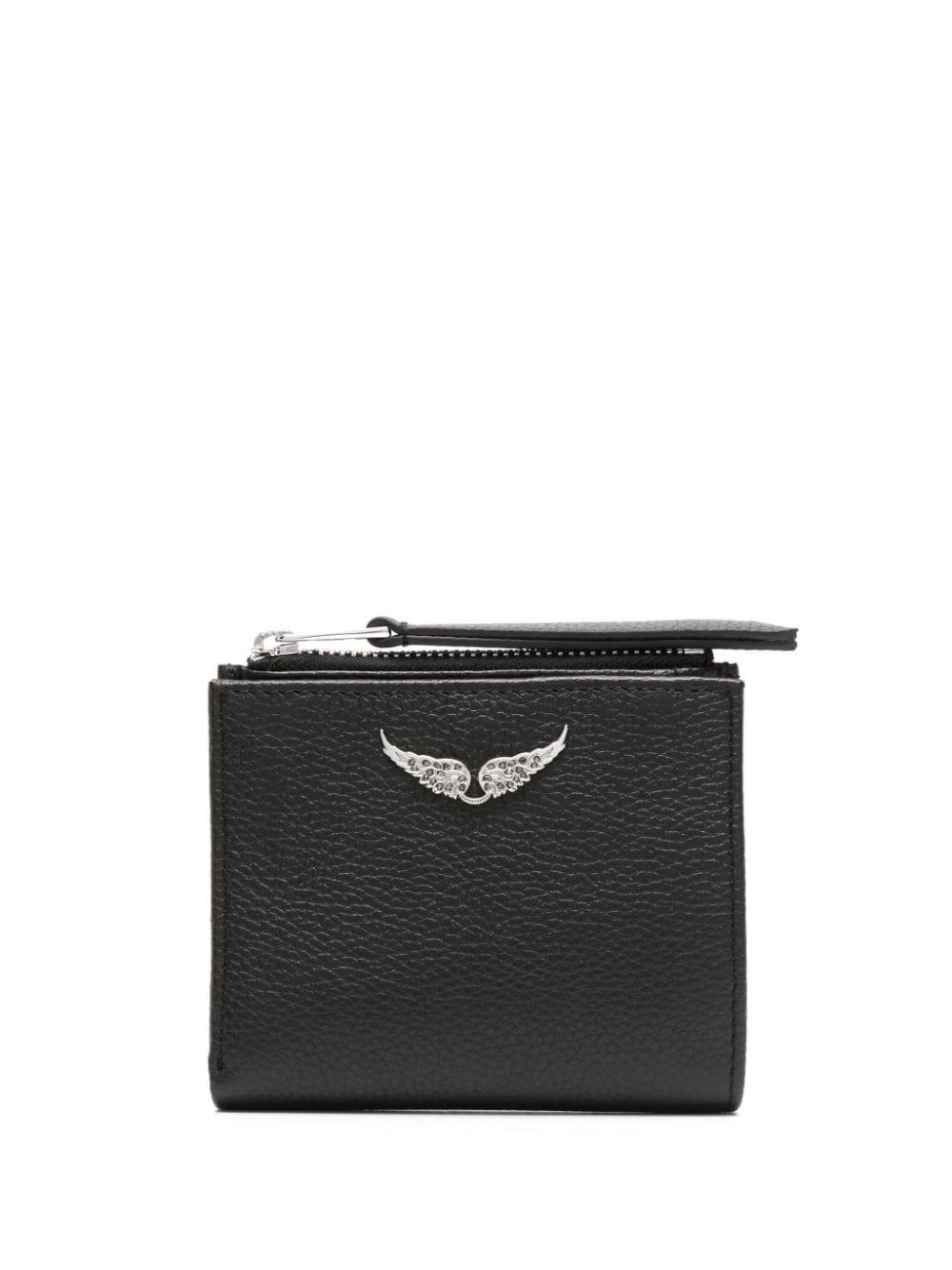 Zadig & Voltaire Logo-plaque Folded Leather Wallet in Black | Lyst