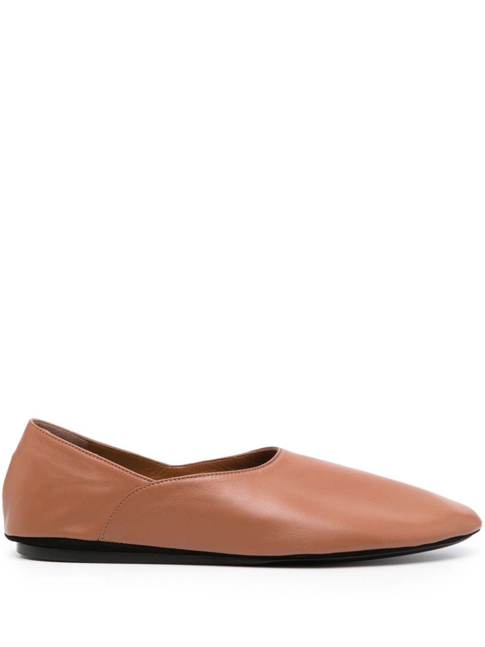 Jil sander whipstitched leather best sale ballet flats