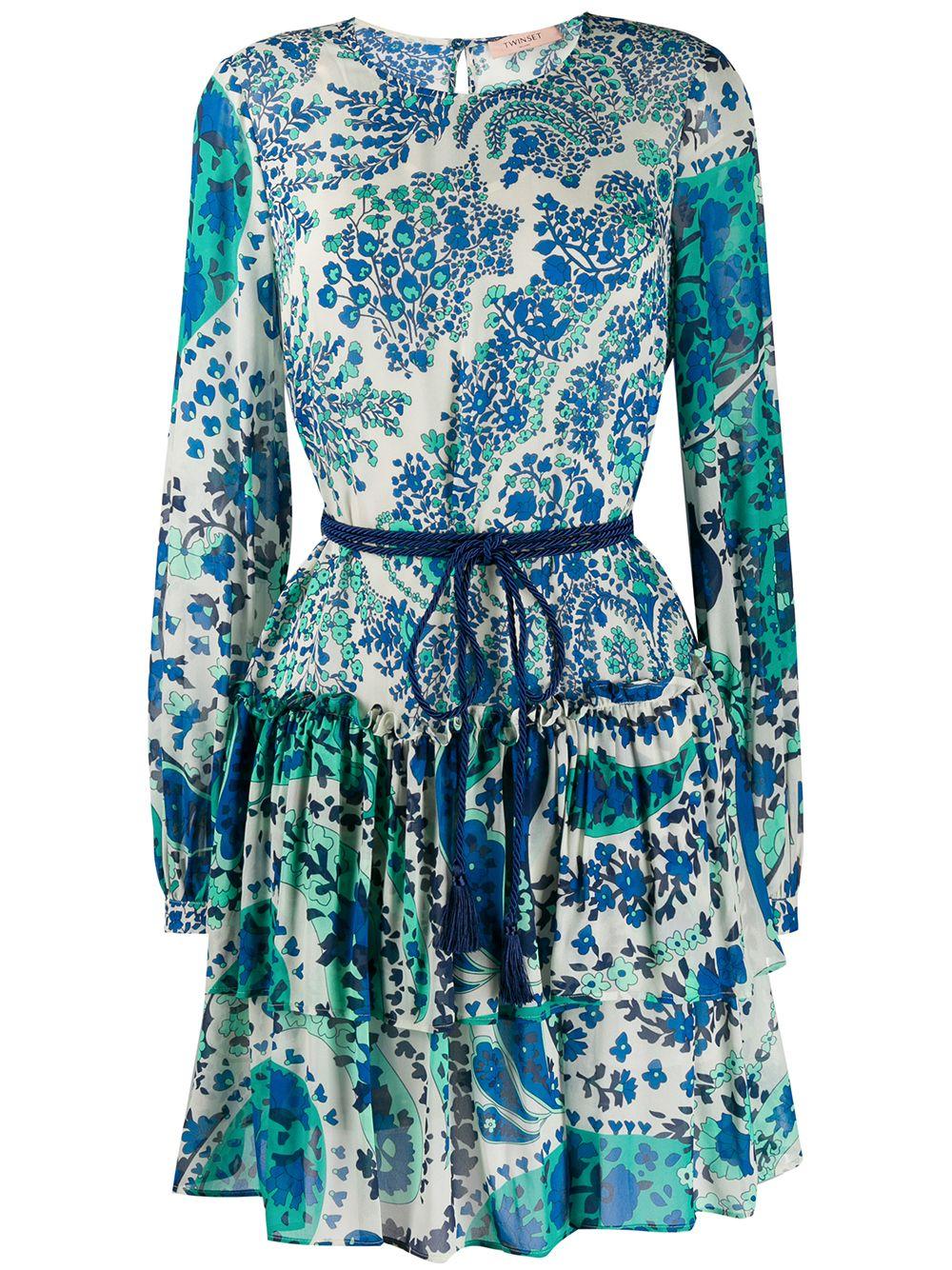 Twin Set Baumwolle Kleid mit Paisley-Print in Blau - Lyst