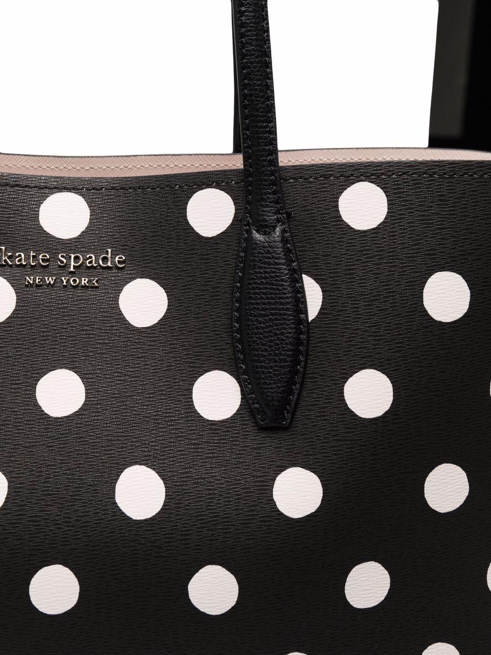 NWT Kate Spade Polka Dot Canvas Tote Bag Black/White