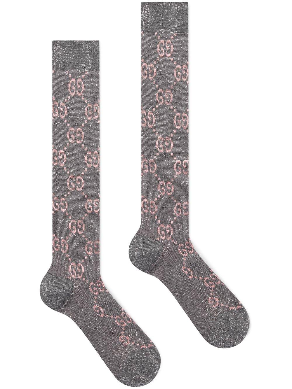 Gucci Lamé GG Socks in Gray | Lyst