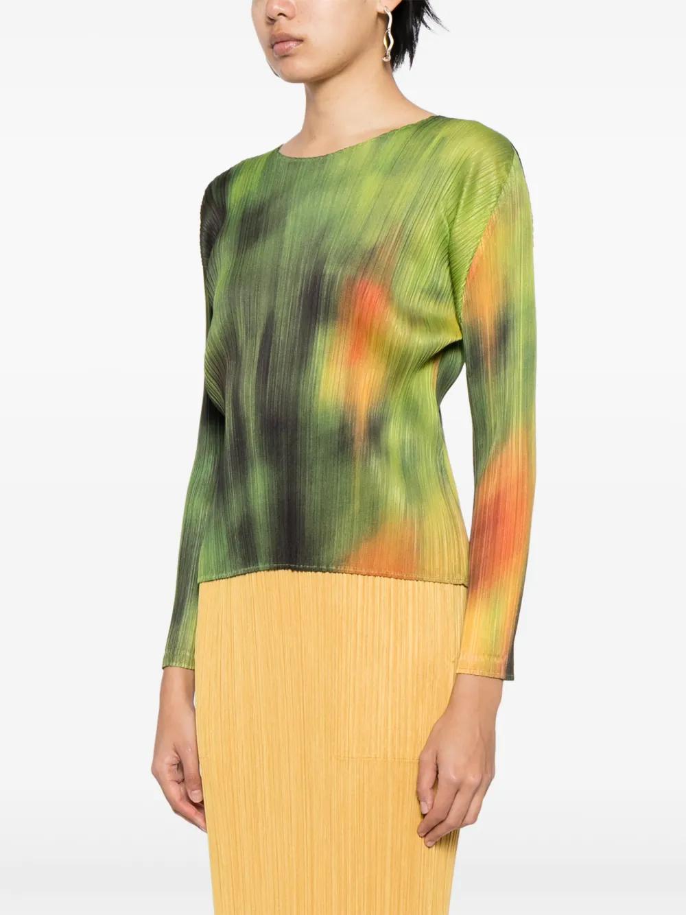 Pleats Please Issey Miyake Turnip & Spinach Plissé Top in Green | Lyst