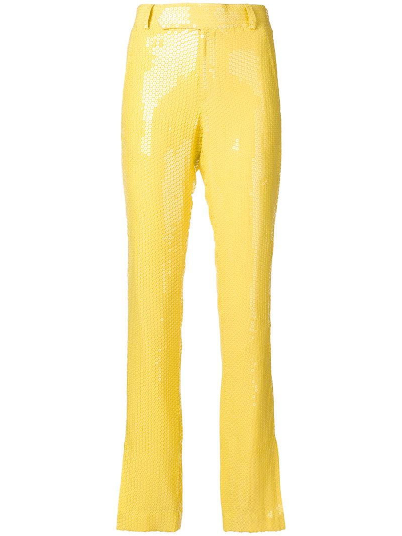 yellow sequin pants