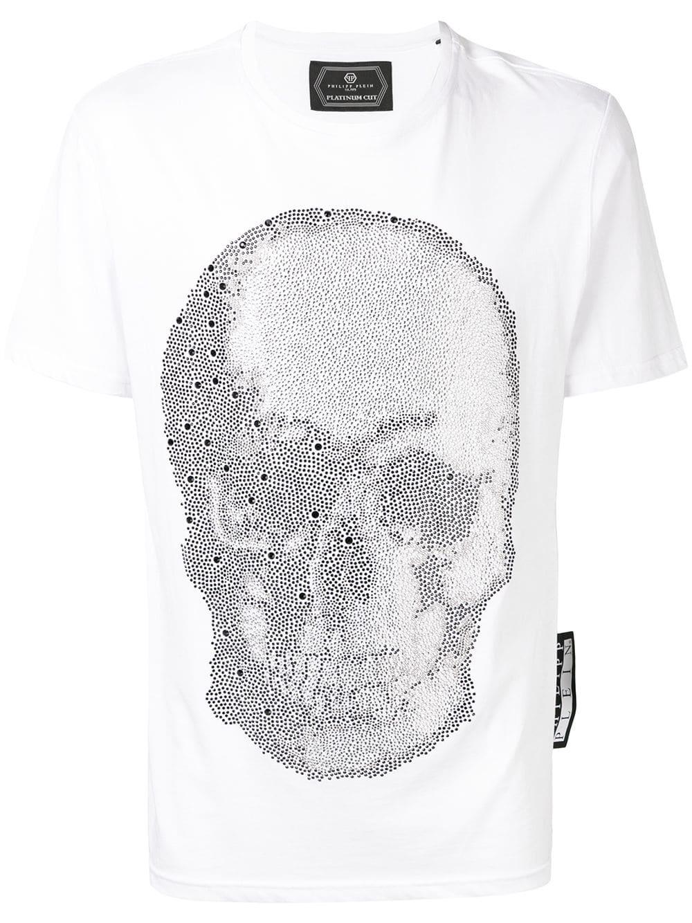 philipp plein white skull t shirt