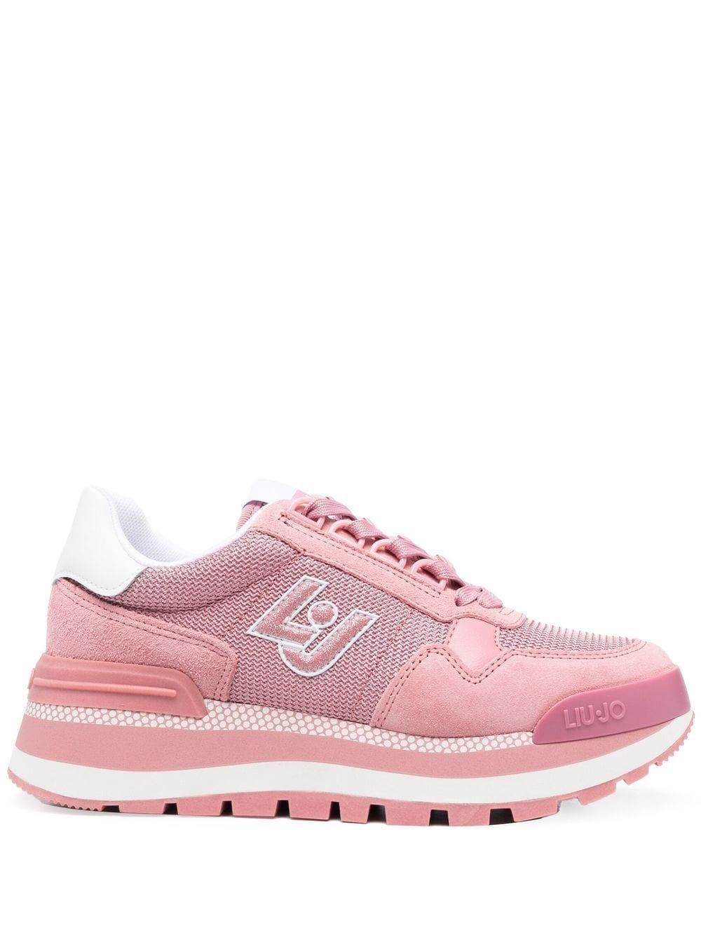 Liu Jo Logo Patch Sneakers in Pink | Lyst