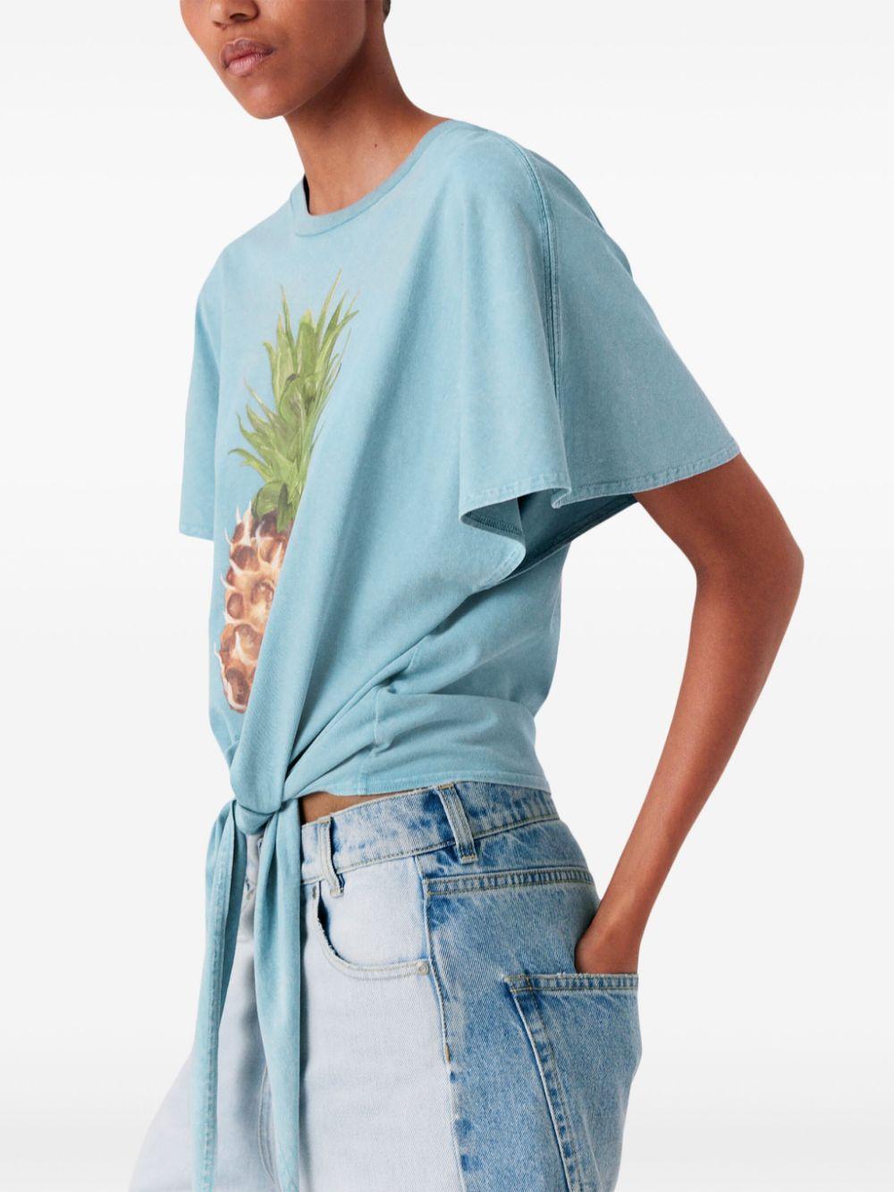 Stella McCartney レディース ブルー プリント Tシャツ トップス