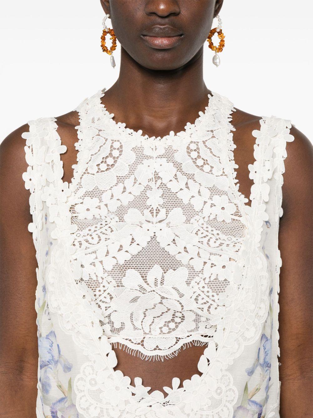 zimmermann natura v neck lace mini dress Zimmermann Natura V-Neck Lace Mini Dress in White