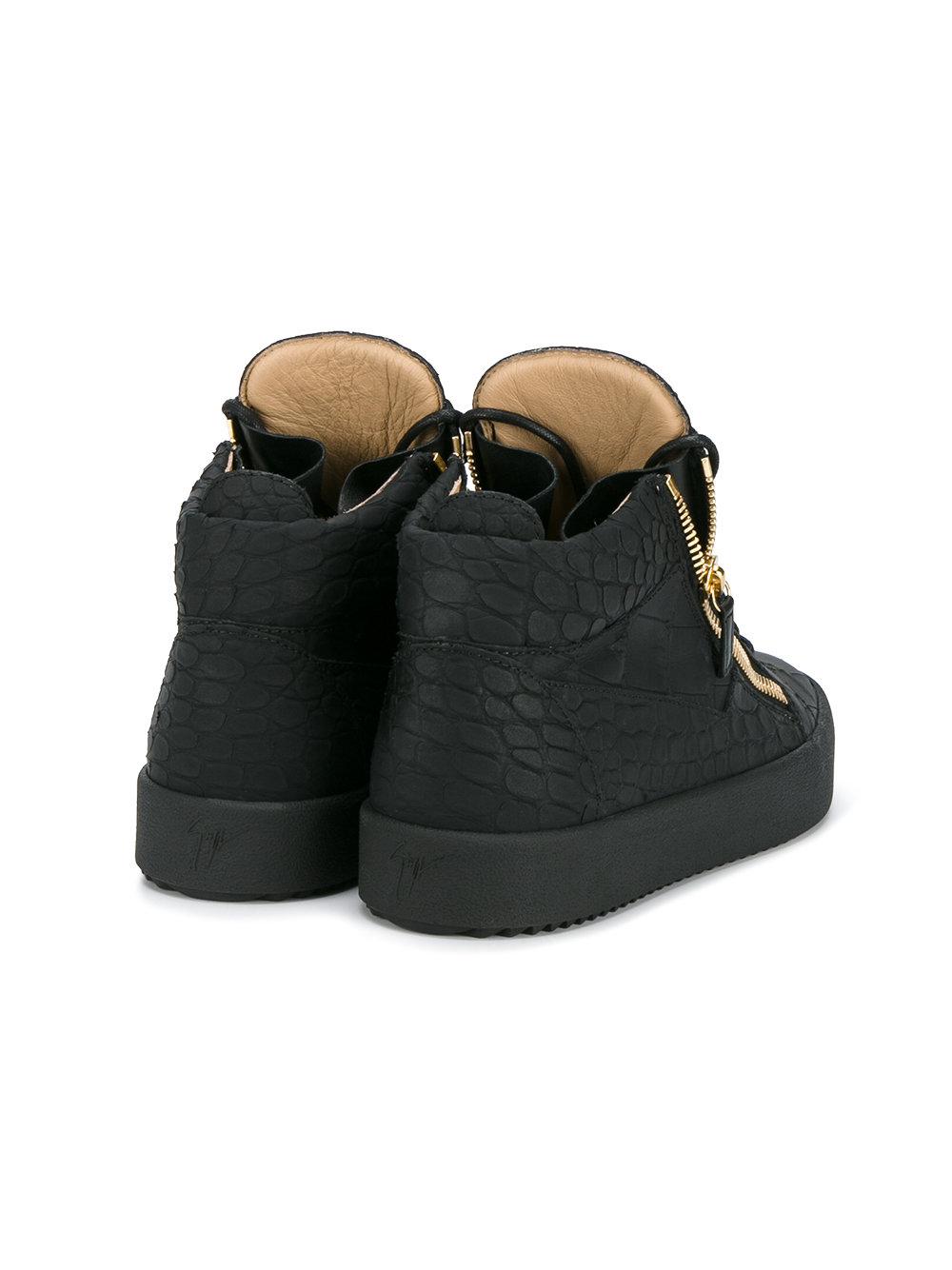giuseppe zanotti croc embossed sneakers