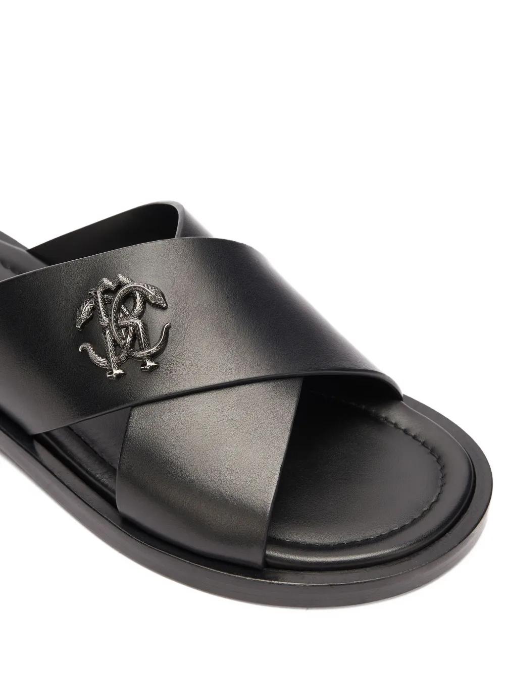 Roberto Cavalli Cross-Strap Sandals in Black for Men | Lyst UK display picture 2