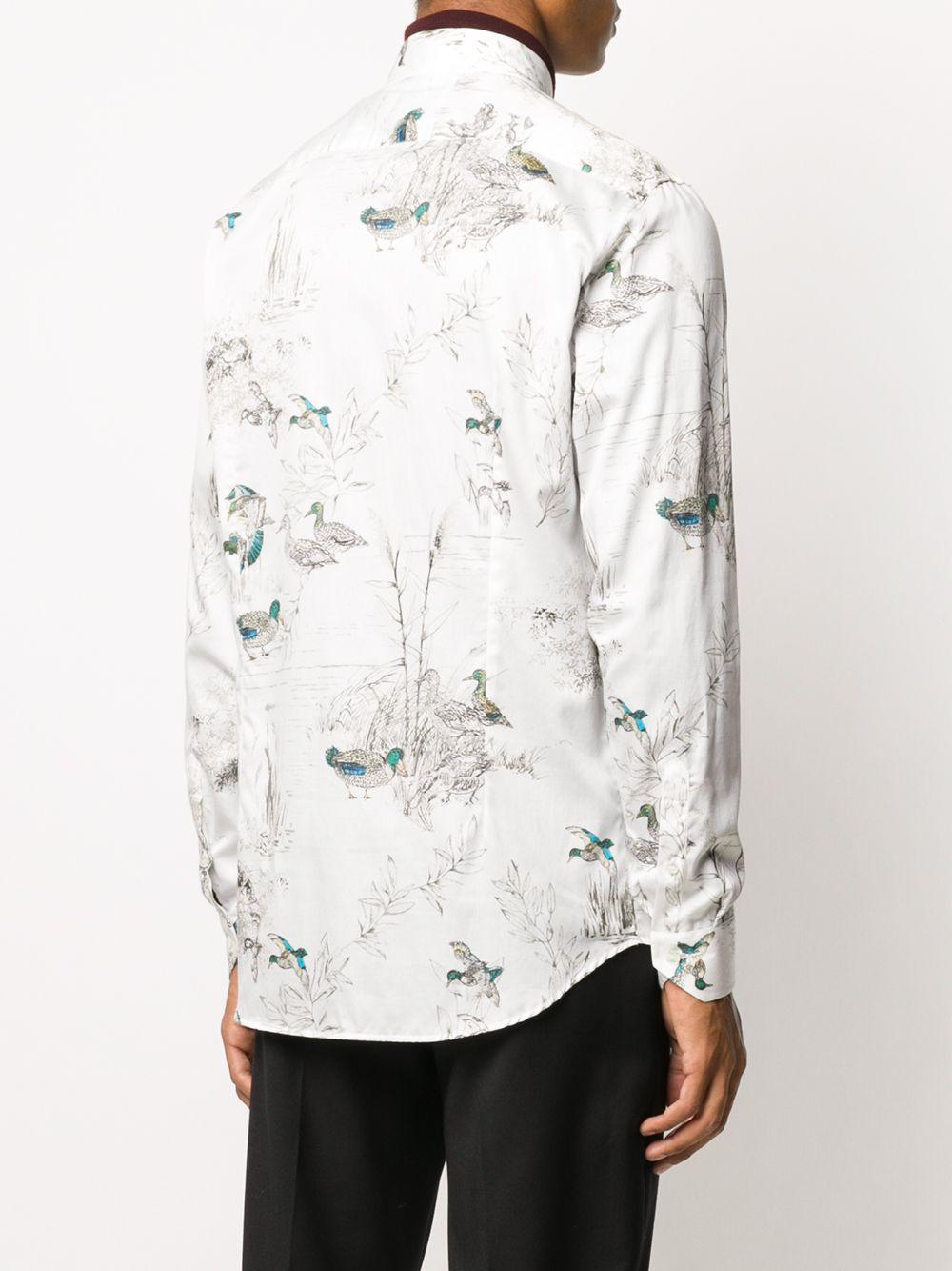 Etro Baumwolle Hemd mit Enten-Print in Weiß für Herren - Lyst