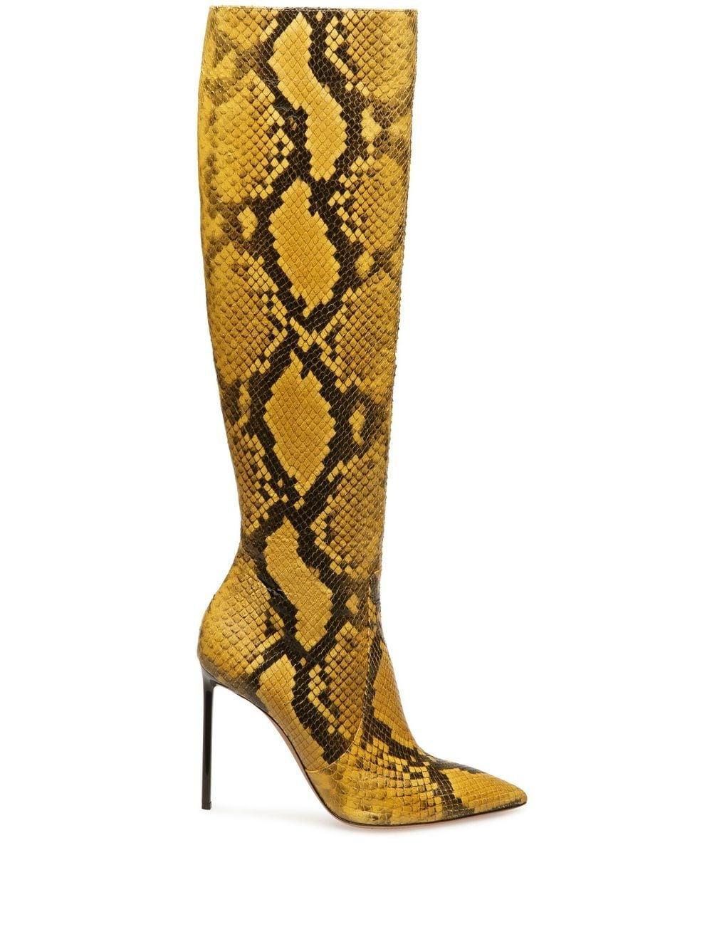 Bally Barbra Snake-print Boots in Metallic | Lyst