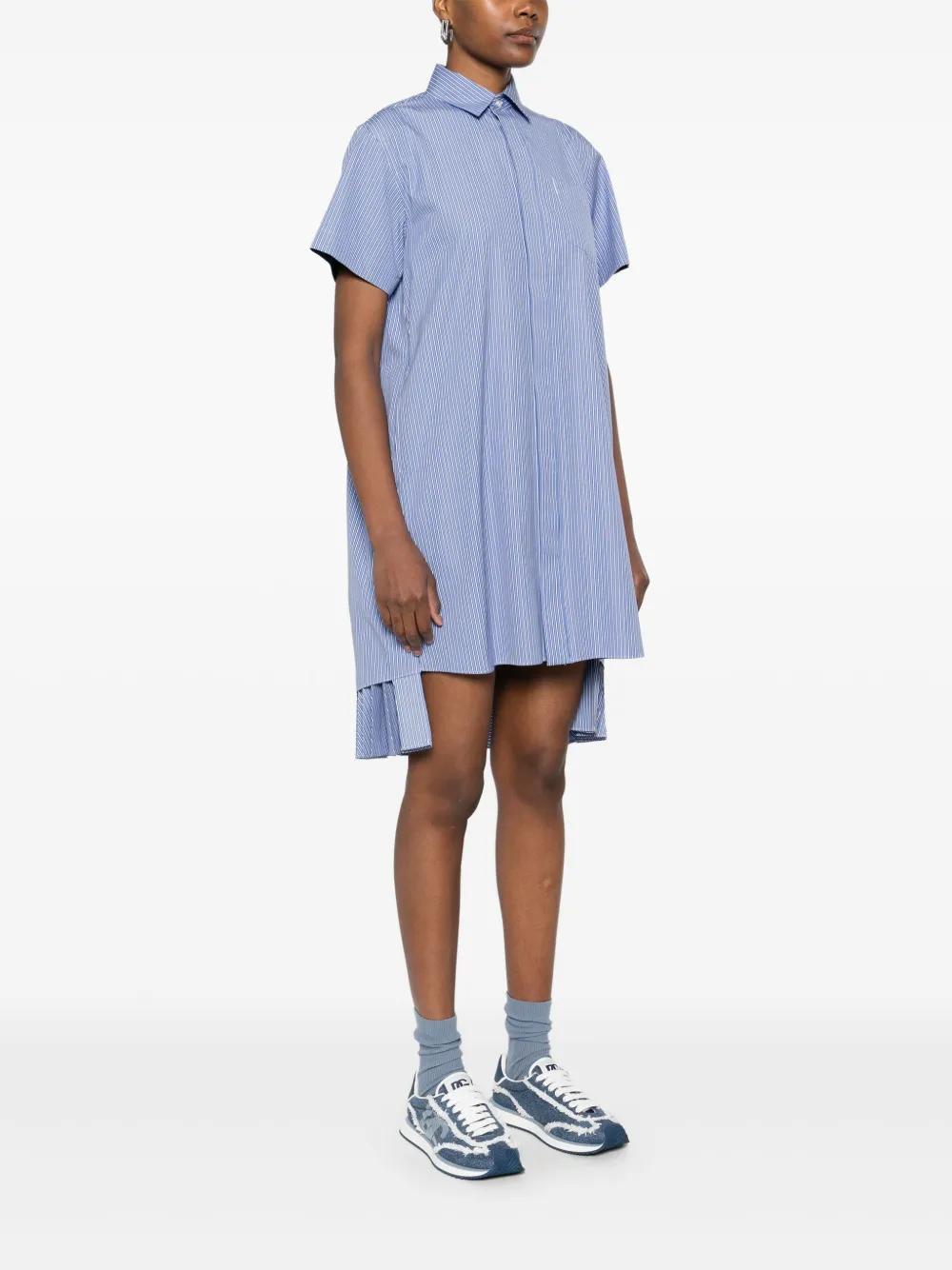 ワンピース SACAI Mini chemisier dress Blue Sacai Striped Mini Dress in Blue | Lyst
