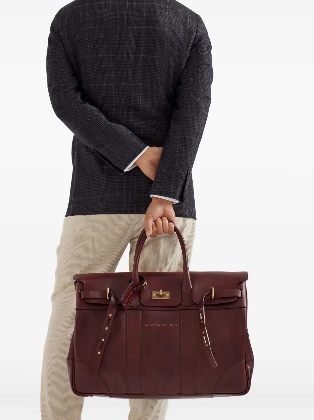 BRUNELLO CUCINELLIトラベルウィーケンダー レザーボストンバッグ Brunello Cucinelli Boston Leather Weekender Bag | Bags & Cases