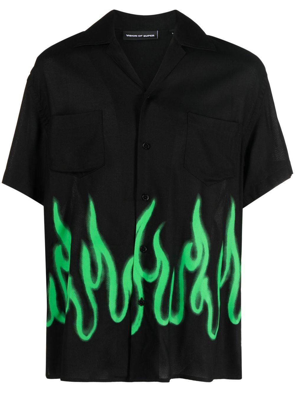 Black shirt hotsell with flames