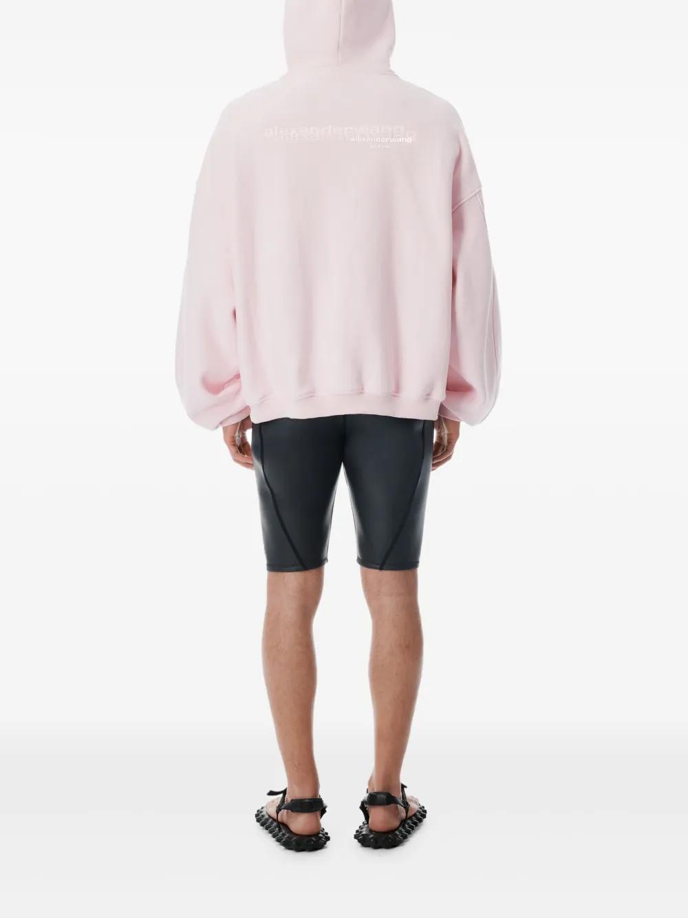 Alexander Wang Cotton Logo Zip-Up Hoodie in Pink | Lyst
