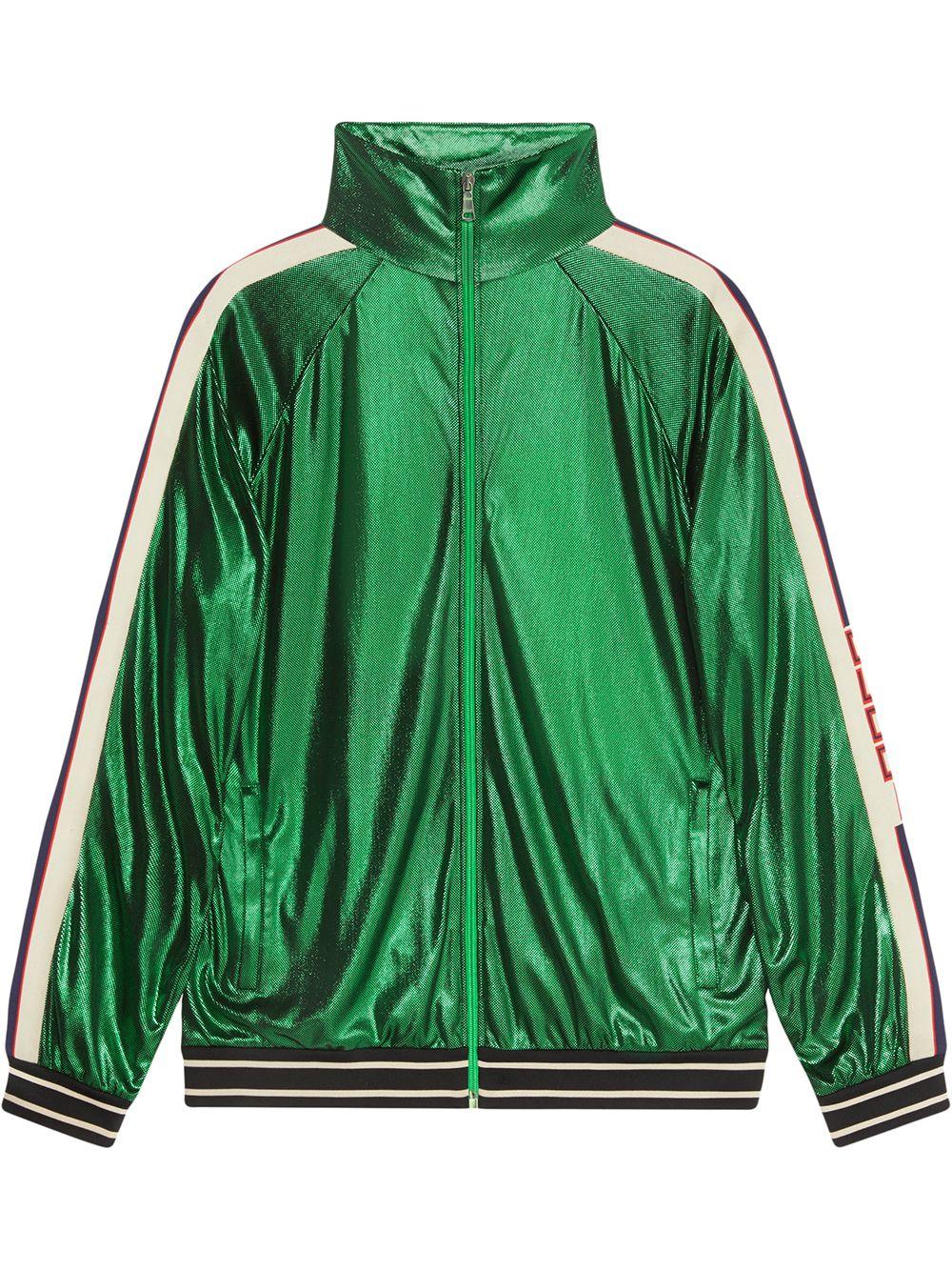 Gucci Oversize Laminated Jacket in Green for Men
