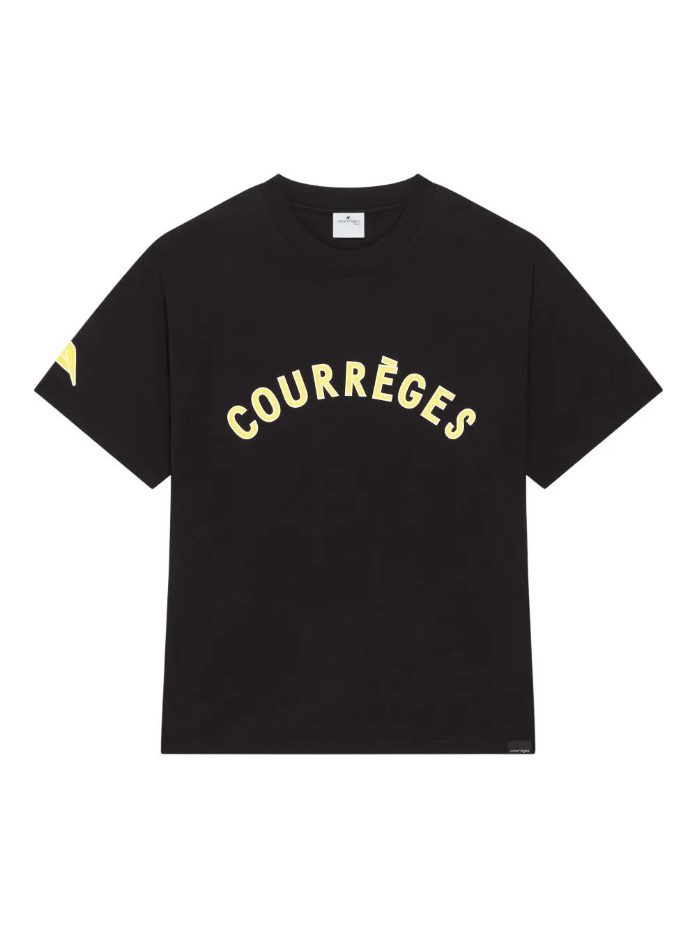Courreges ロゴ Medusa コントラスト 半袖 Tシャツ ブラック COURREGES / メデューサ コントラスト Tシャツ｜ESTNATION