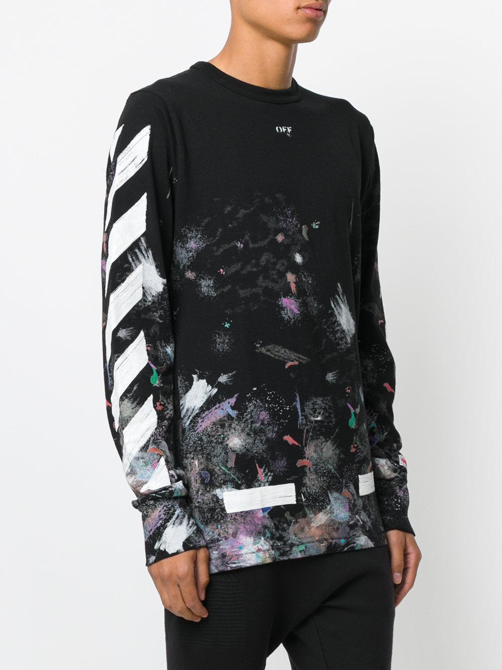 Off-White c/o Virgil Abloh Galaxy Brushed Long Sleeved T-shirt in Black for  Men | Lyst