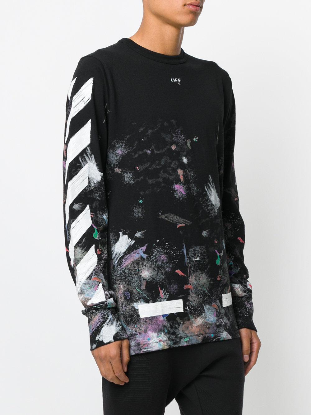 Off-White c/o Virgil Abloh Galaxy Brushed Long Sleeved T-shirt in Black Men | Lyst