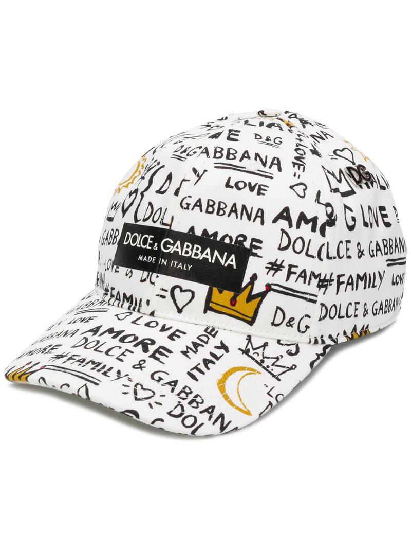notificación demasiado puesta de sol Dolce & Gabbana Graffiti Print Baseball Cap in White for Men | Lyst  Australia