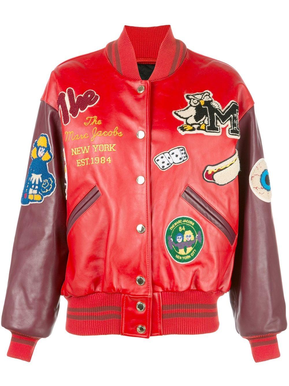 Marc Jacobs The Varsity Patchwork Jacket in Red | Lyst