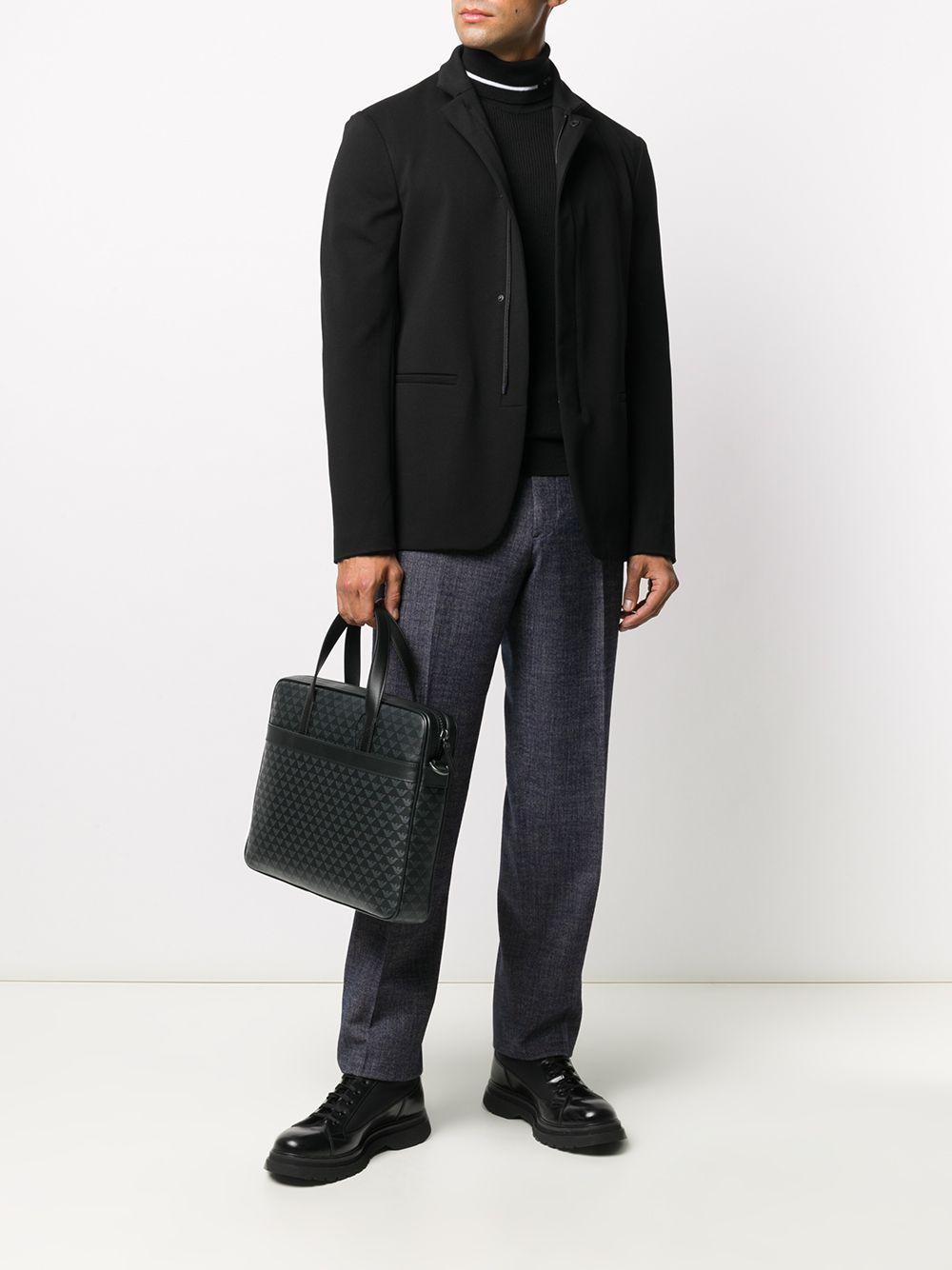 Herren Taschen Aktentaschen und Laptoptaschen Emporio Armani Leder Aktentasche mit Logo-Print in Schwarz für Herren 