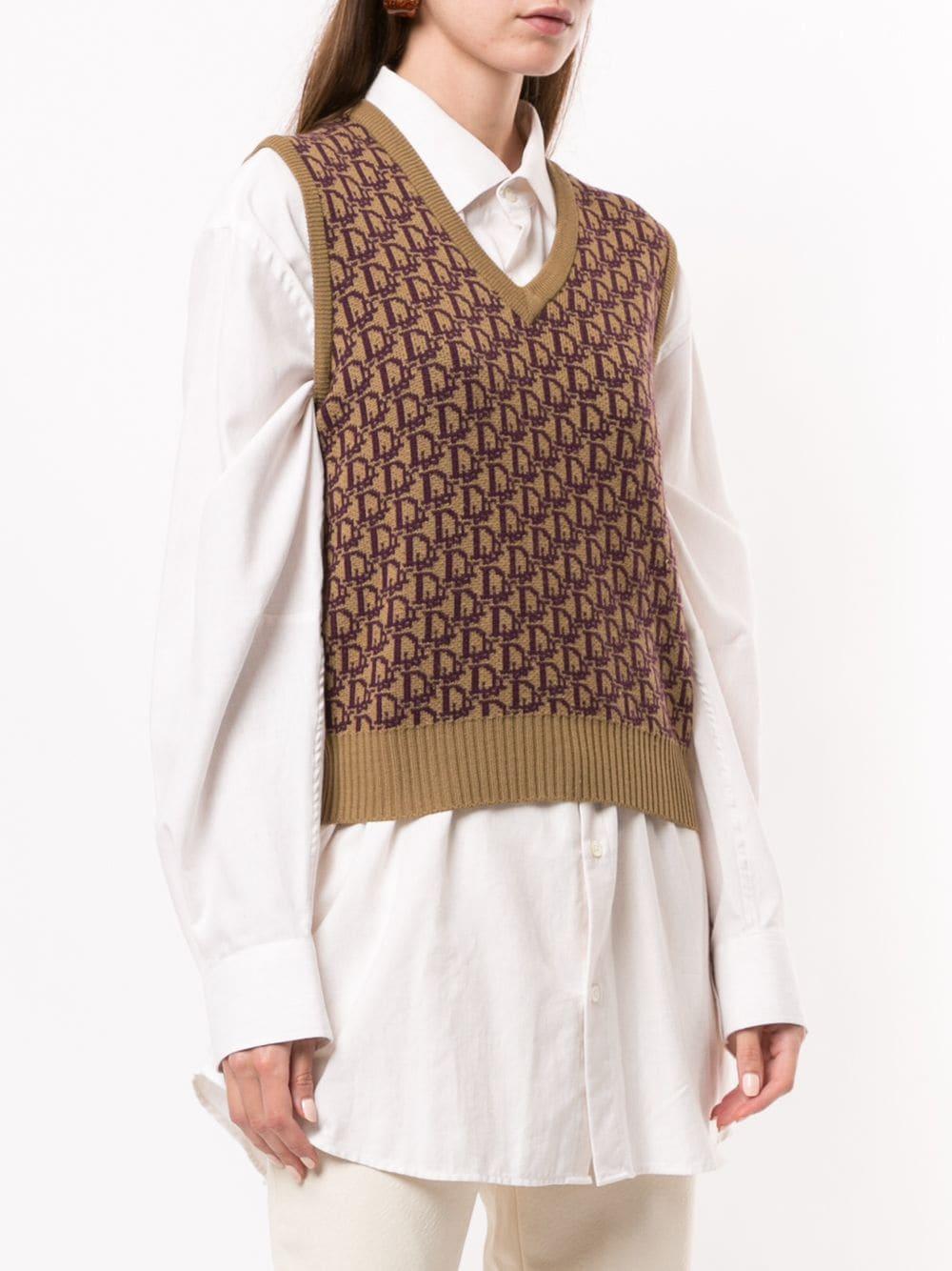 Dior Trotter Pattern Knitted Vest in 