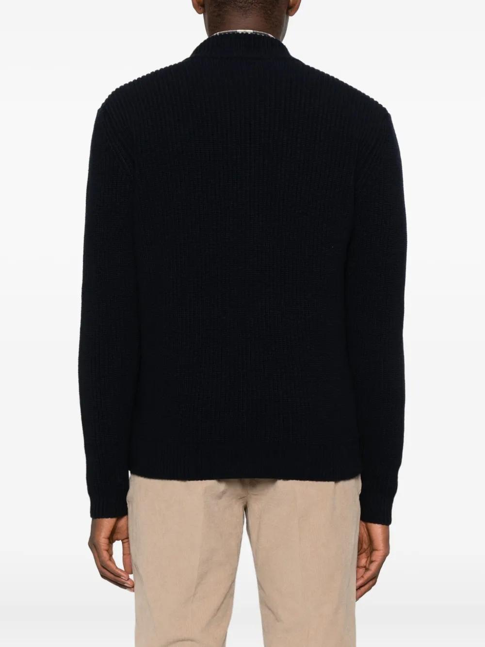 Zanone Zip-Up Knitted Jacket in Black for Men | Lyst