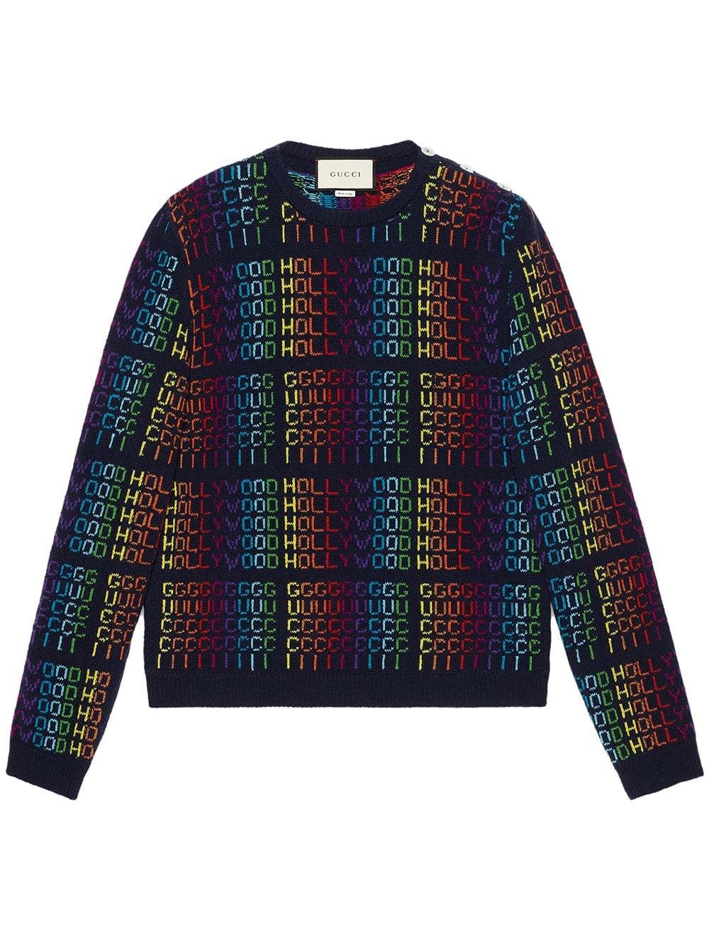 Dreigend Verdeel Kan worden genegeerd Gucci Rainbow " Hollywood" Sweater in Blue for Men | Lyst