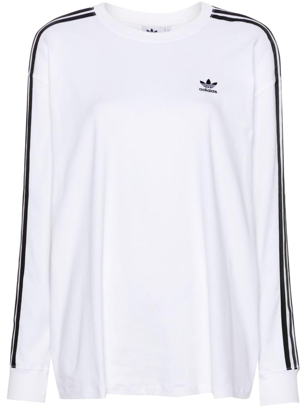 T-shirt en coton à détails rayés adidas en coloris Blanc | Lyst