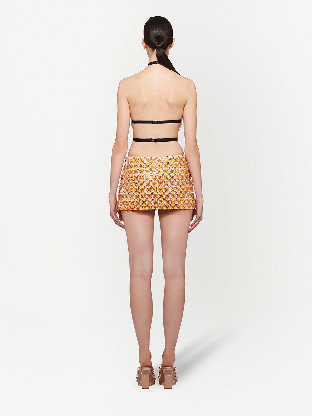 Miu Miu Cady Bead-embellished Miniskirt in Orange | Lyst Canada
