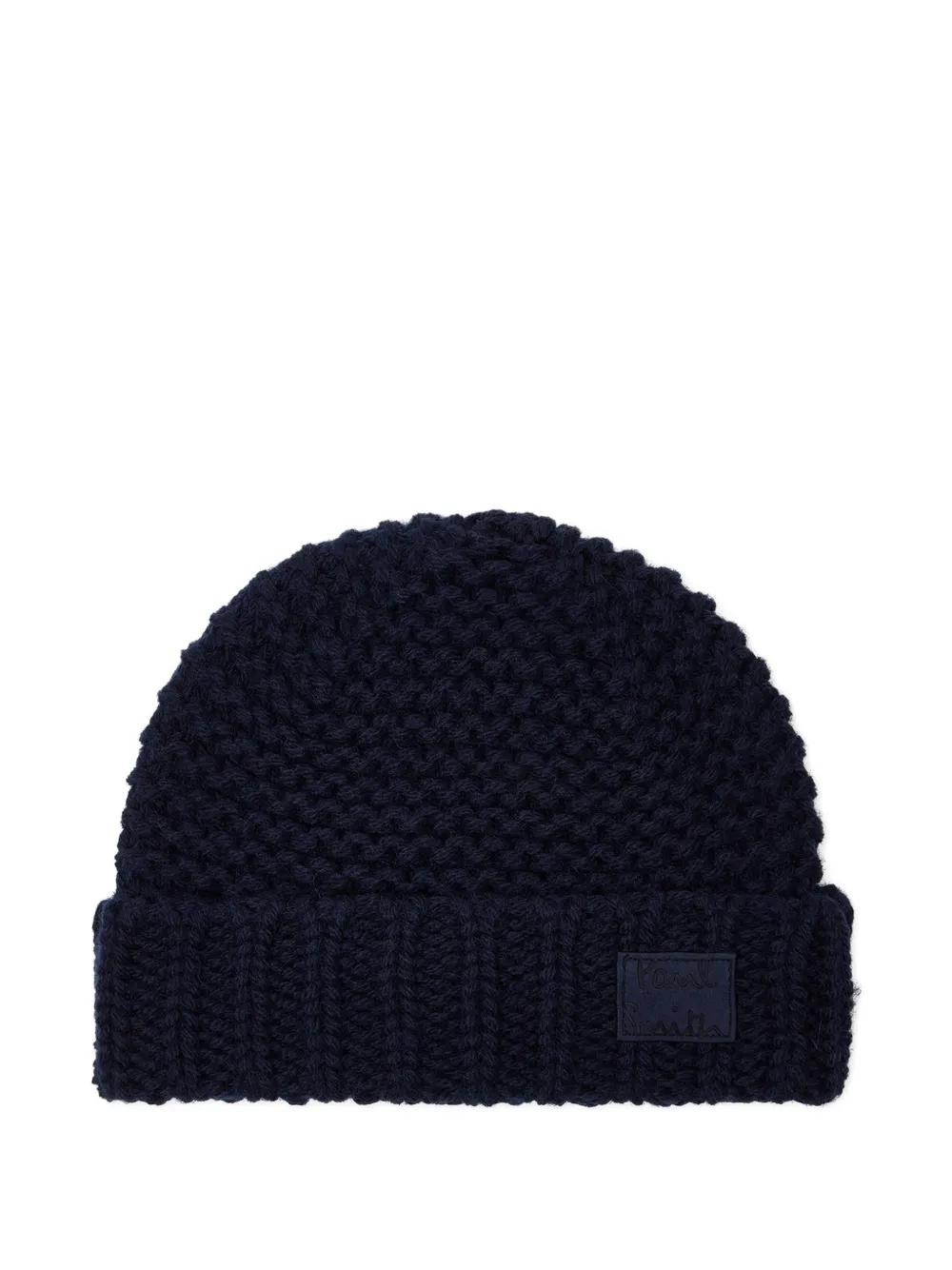 Cappello Paul Smith Uomo In Velluto A Coste Blu Navy Con Shearling &ndash; Taglia M