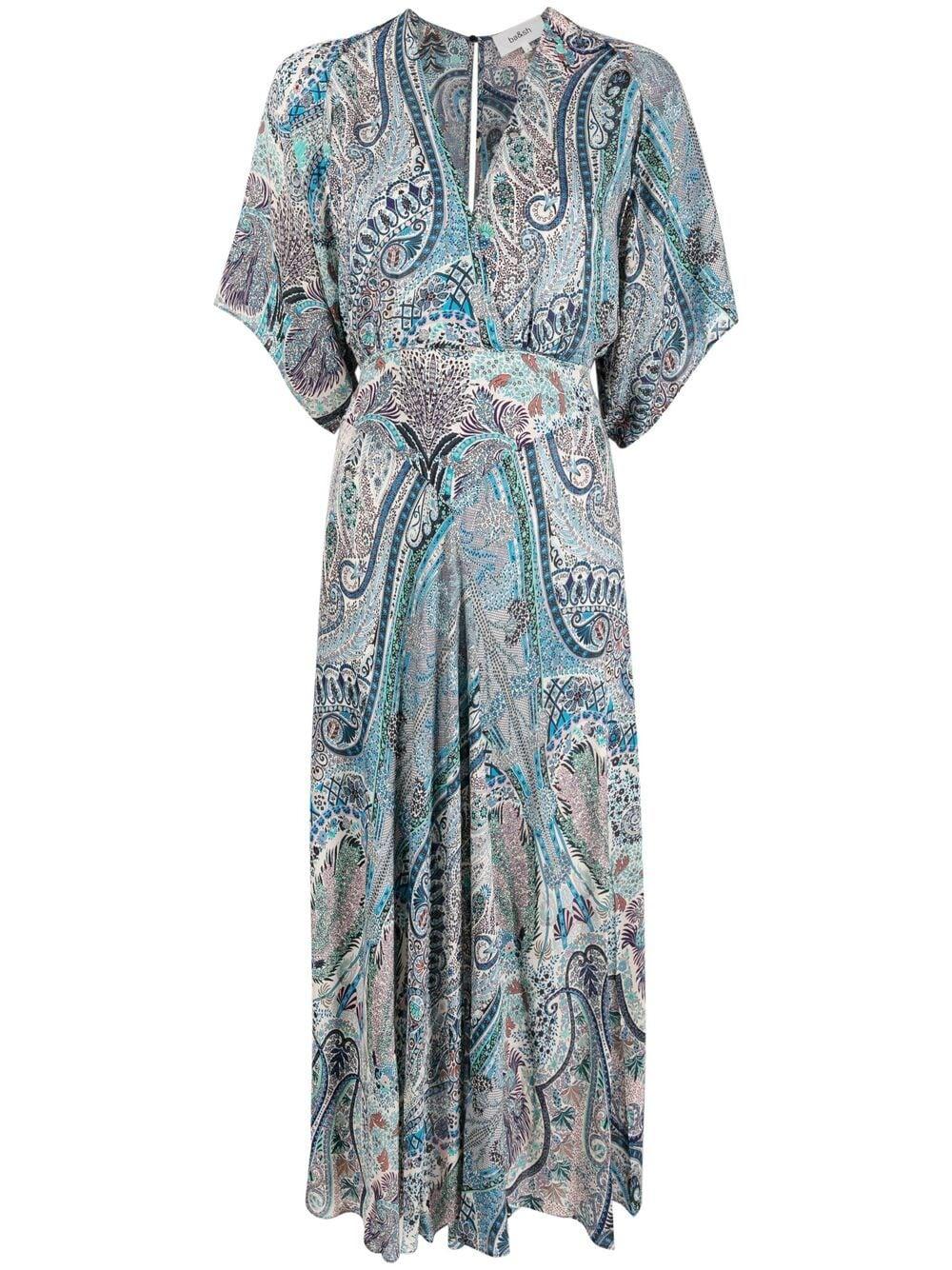 Robe Bee a melange d imprimes Ba sh en coloris Bleu Lyst