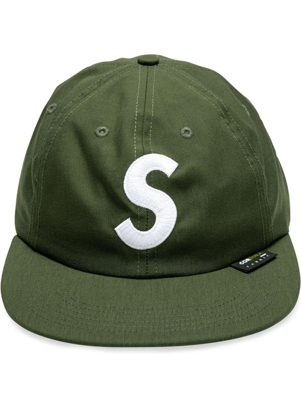 SUPREME REVERSE LOGO 6‑PANEL LIGHT GREEN