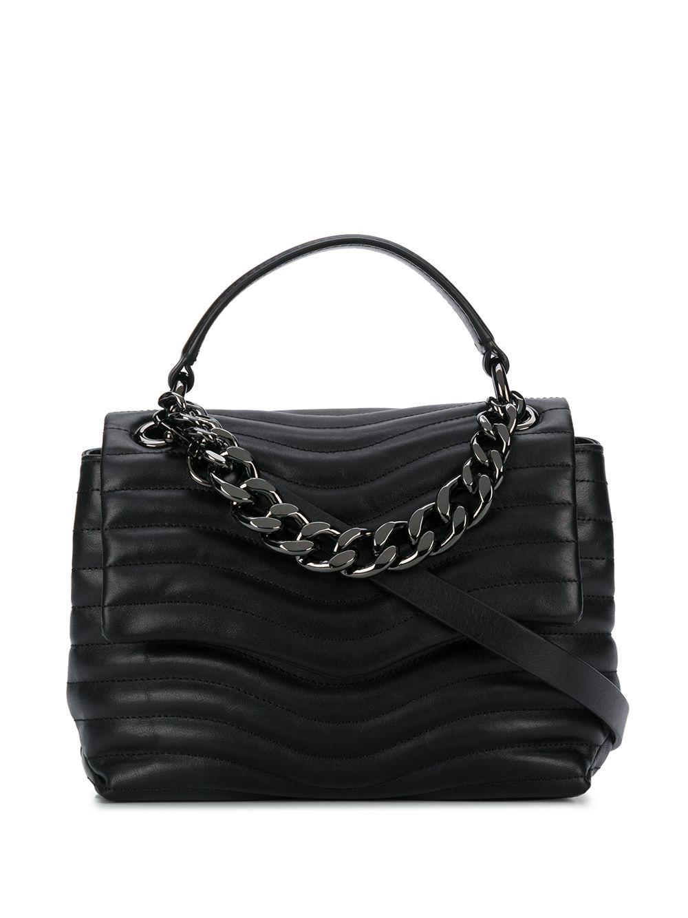 Rebecca Minkoff Leather Quilted Chain Detail Handbag in Black - Lyst