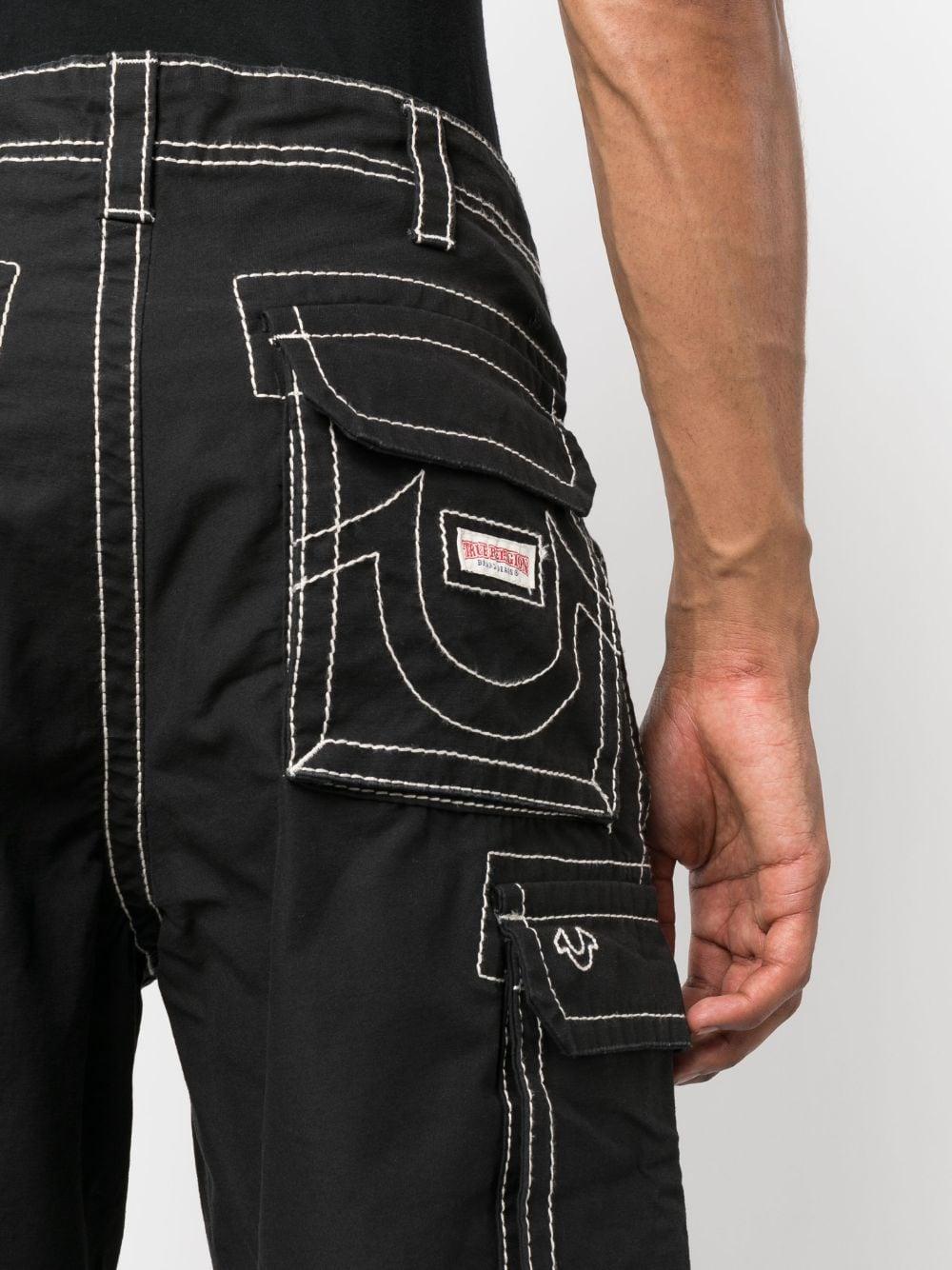 True Religion Contrast stiching Cargo Shorts in Black for Men Lyst
