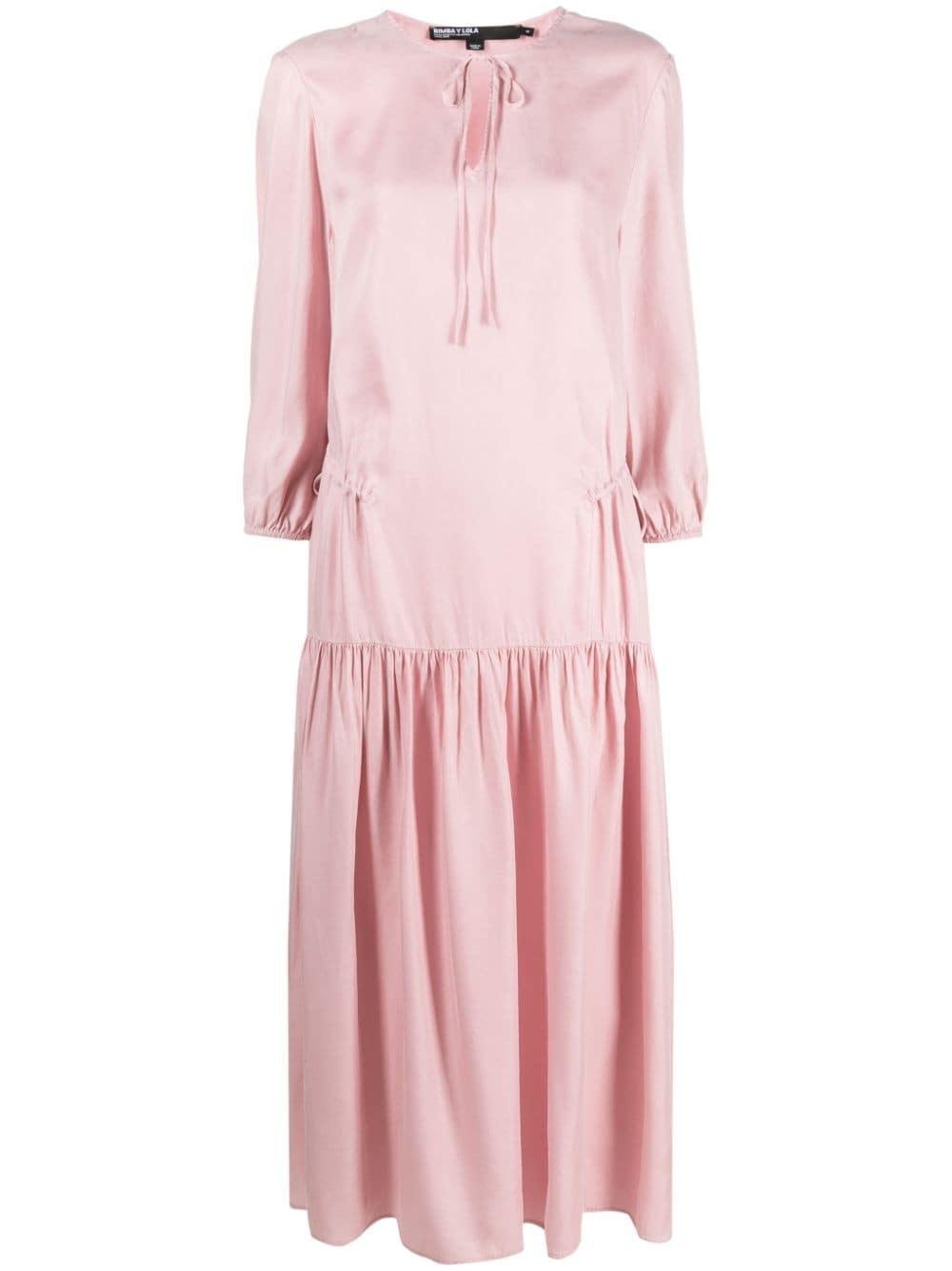 Bimba Y Lola Long-sleeve Tiered Maxi Dress in Pink