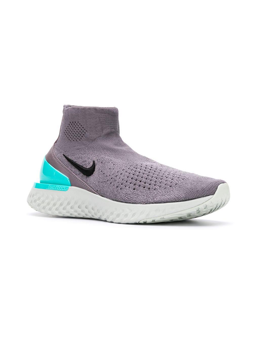 Nike Rise React Flyknit Trainers in Grey for Men Lyst Canada