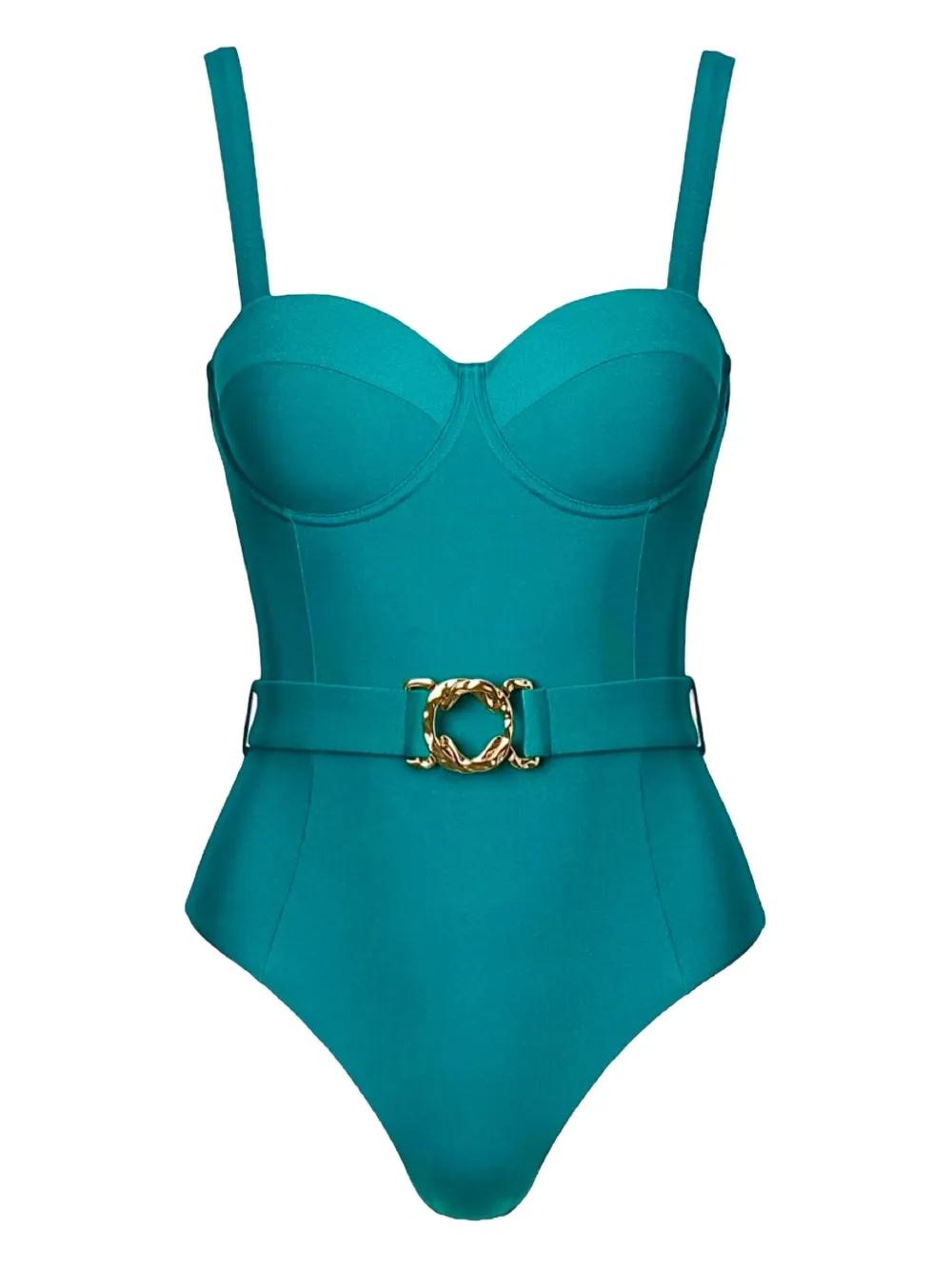 SOFIA ERHAN Belted Underwired Swimsuit in Blue Lyst UK