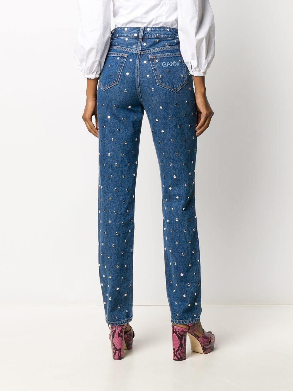 Ganni Stud-embellished Straight-leg 