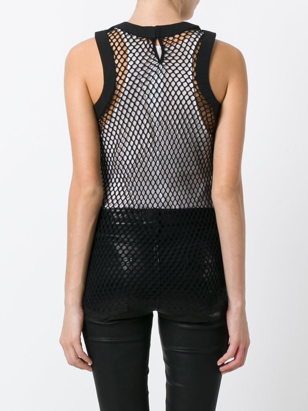 Sacai Cotton Tank Top in Black Lyst