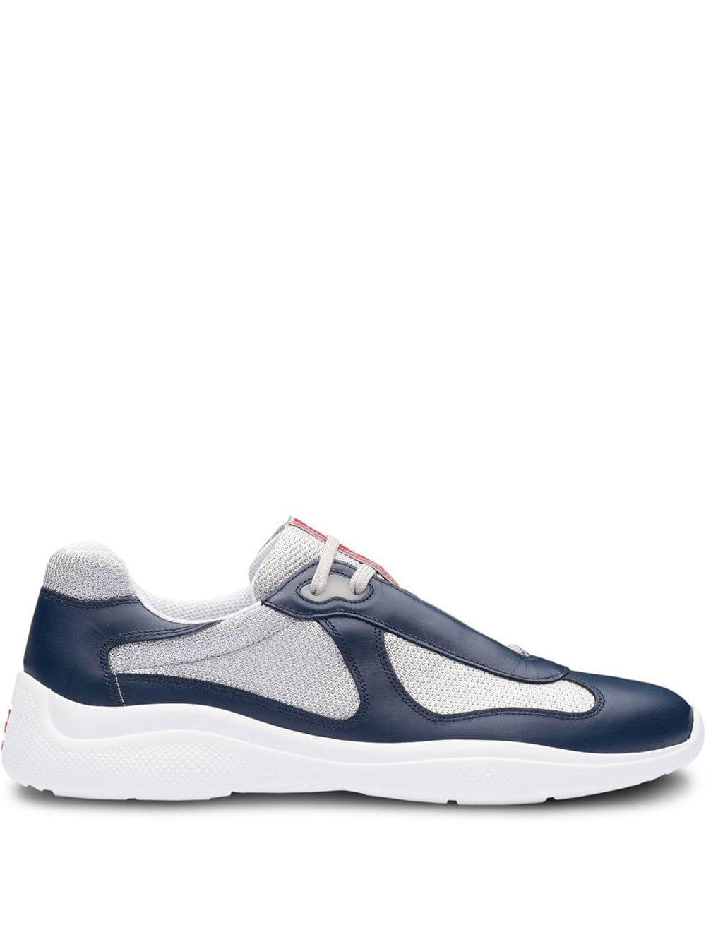 navy prada trainers