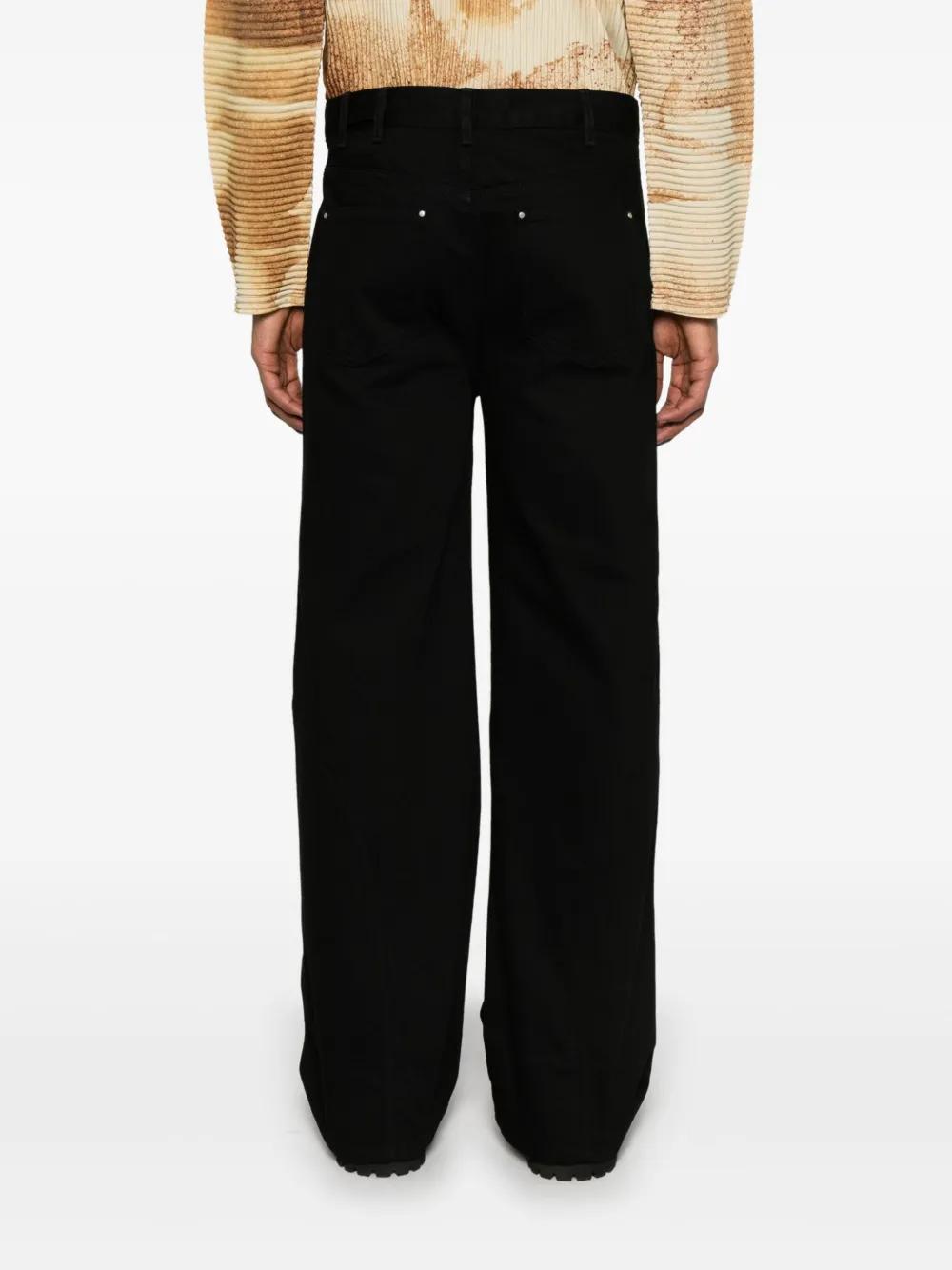 【関税込み】HELIOT EMIL ブラック Mycelium ジーンズ HELIOT EMIL ダメージ ジーンズ | ブラック | FARFETCH JP
