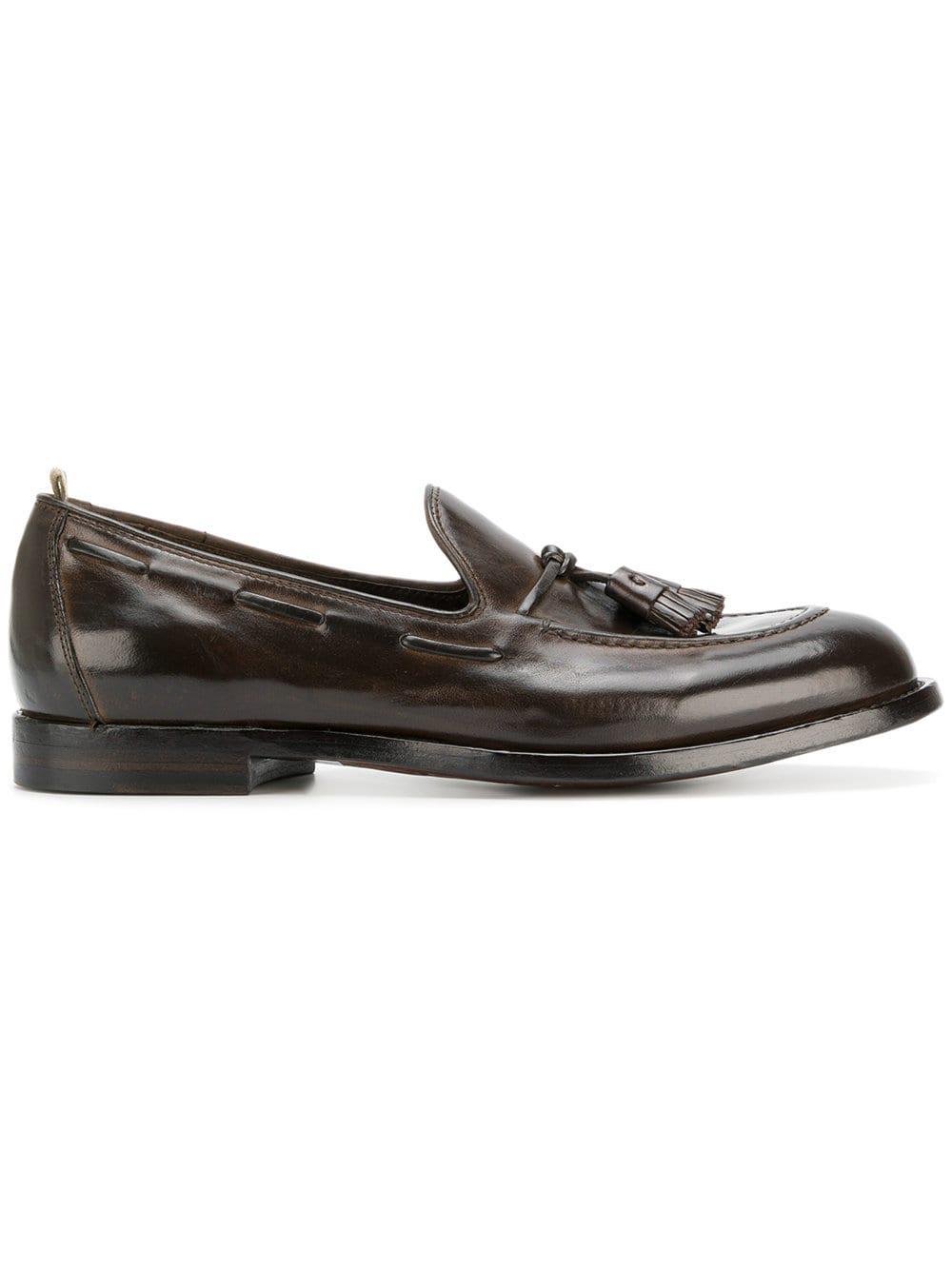 Officine Creative Leather Tassel Detail Loafers in Brown for Men - Lyst