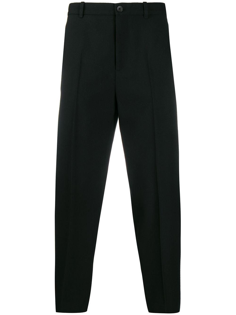 Balenciaga Wool Cropped Tailored Trousers in Black for Men - Lyst