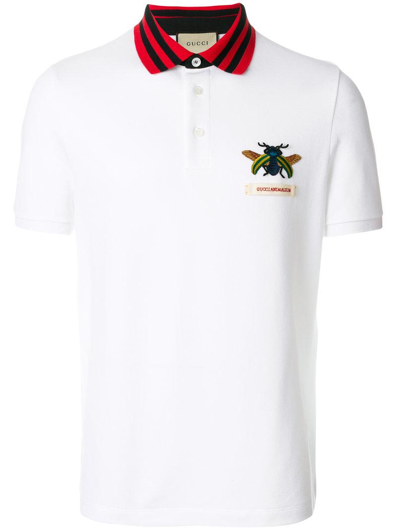Gucci Cotton Animalium Polo Shirt in White for Men | Lyst Canada