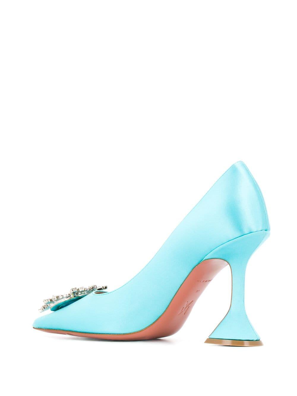amina muaddi blue heel