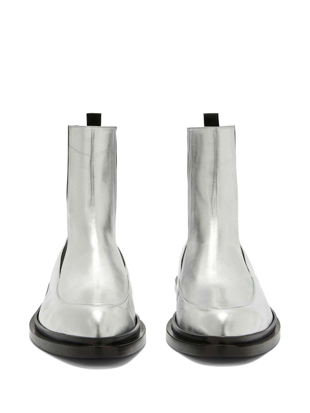 Jil Sander メンズ ブラック レザーチェルシーブーツ ブーツ