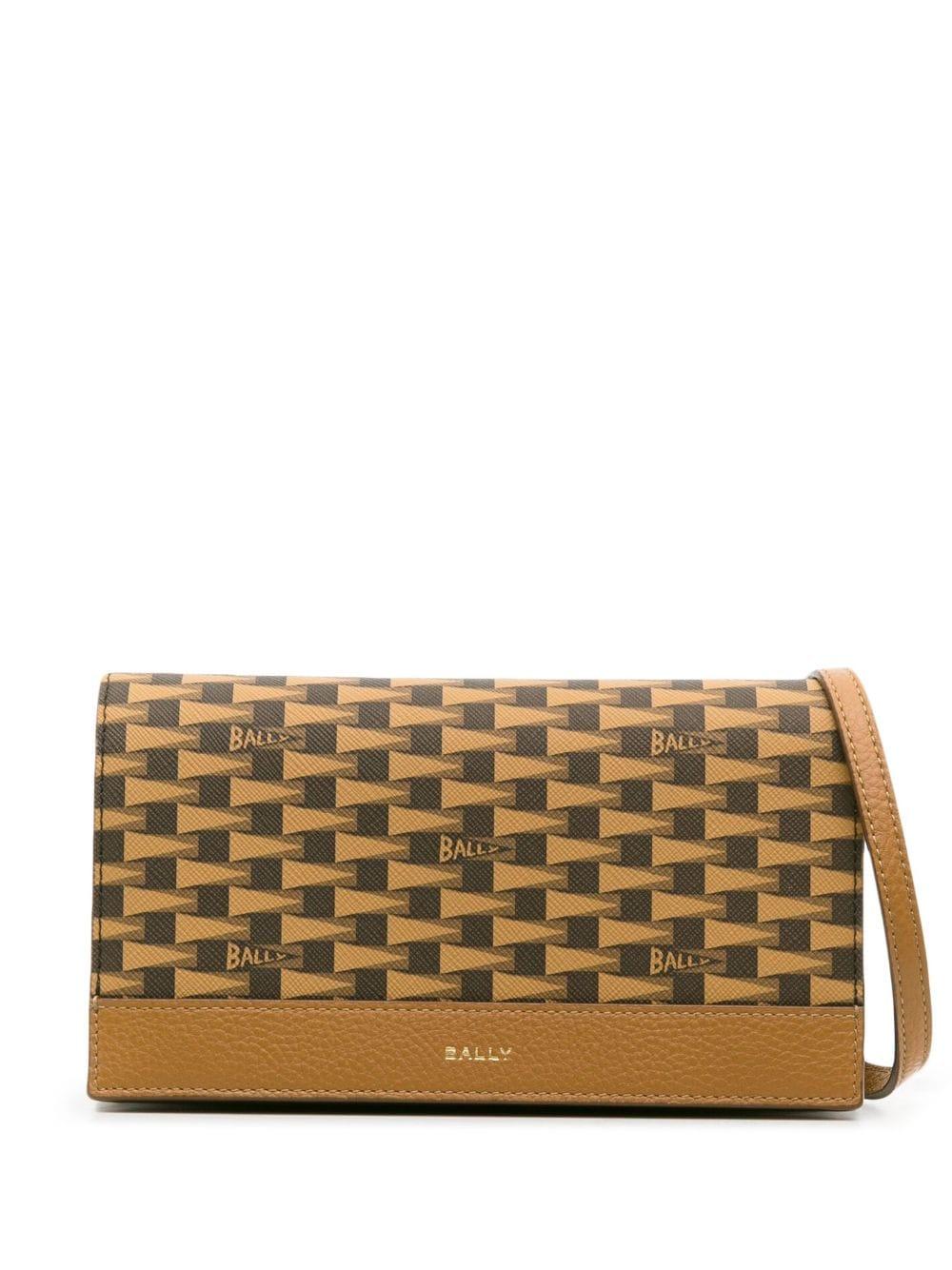 Bally Pennant Leather Wallet-on-chain in Natural | Lyst
