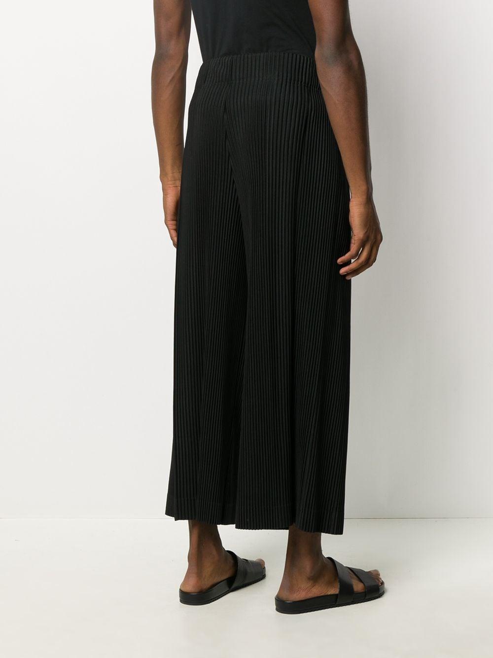 Homme Plissé Issey Miyake Pleated Wide Leg Trousers in Black for Men - Lyst